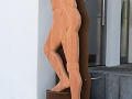 Stele, Holz, Cortenstahl, ca. 2,20m