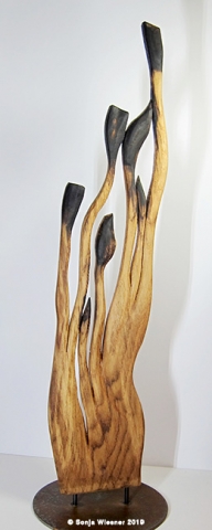 Skulptur, Eiche, zweiseitig, ca. 70 cm