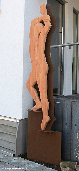 Stele, Lärche, Cortenstahl, ca. 220 cm